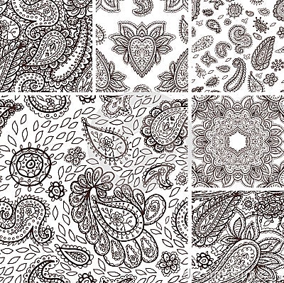 Floral mehendi pattern ornament vector illustration hand drawn henna mhendi pattern india tribal paisley background Vector Illustration