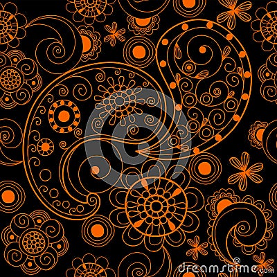 Floral mehendi pattern ornament vector illustration hand drawn henna pattern india tribal paisley background Vector Illustration