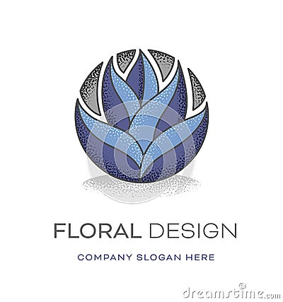Floral modern logo design Cartoon Illustration
