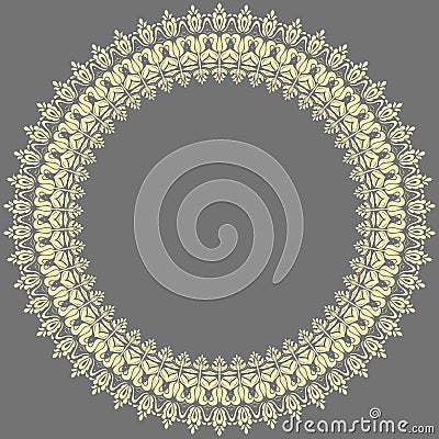 Floral Modern Round Frame Stock Photo