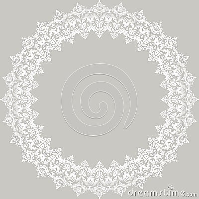 Floral Modern Round Frame Stock Photo