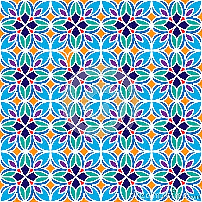 Floral Moroccan Mosaic Pattern Vector Illustration