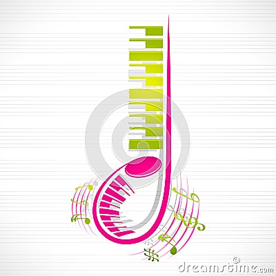 Floral Musical Note Vector Illustration