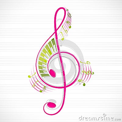 Floral Musical Note Vector Illustration