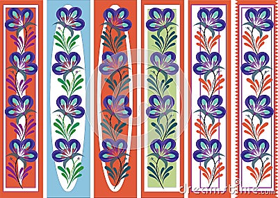 Floral ornamental bookmark folk petrykiva style Stock Photo