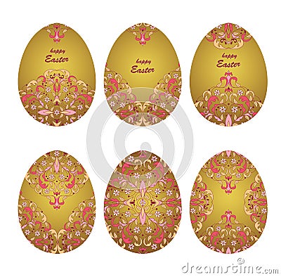 Floral ornamental eggs. Vector Illustration