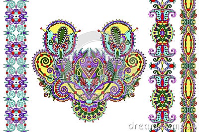 Floral ornamental pattern collection to fabric printing Vector Illustration