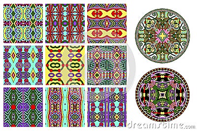 Floral ornamental pattern collection to fabric printing Vector Illustration