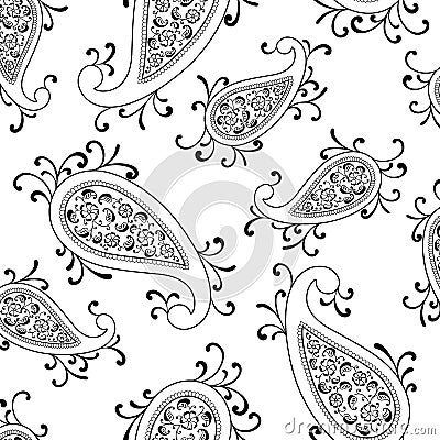 Floral paisley swirl Vector Illustration