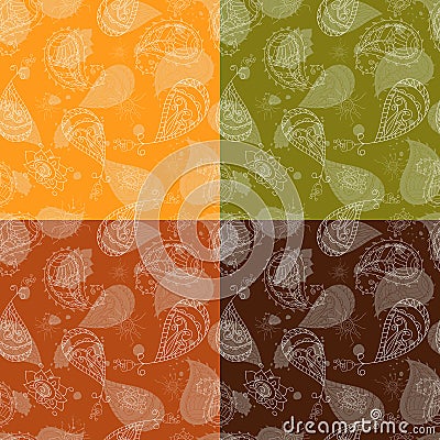 Floral paisley vector colorful ornate seamless pattern. Vector Vector Illustration