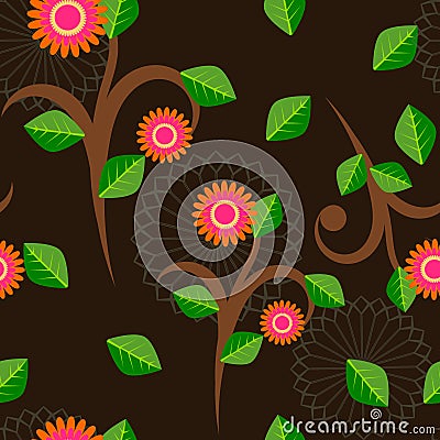 Floral pattern background illustrations Cartoon Illustration