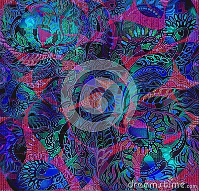 Floral pattern cover background, indian motif Stock Photo