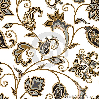 Floral pattern. Flourish oriental ethnic background. Arabic orn Stock Photo