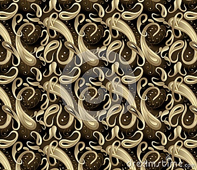 Floral pattern. Flourish tiled oriental ethnic background. Arabic ornament with fantastic flowers and leaves. Wonderland motives Stock Photo
