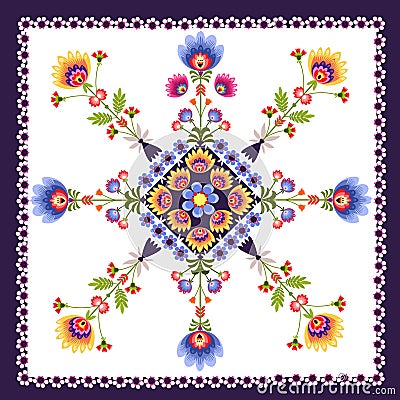 Floral pattern folk Vector Illustration