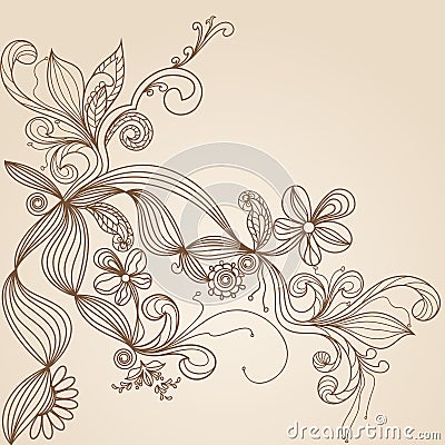 Floral pattern hand drawing illustration Cartoon Illustration