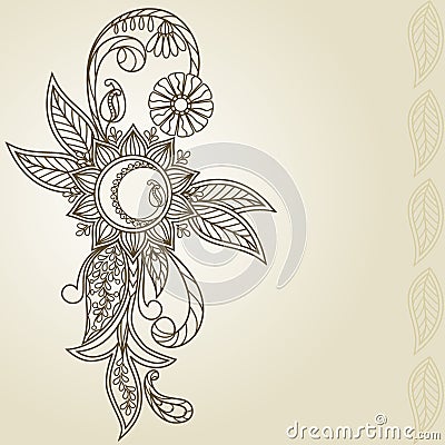 Floral pattern hand drawing illustration Cartoon Illustration