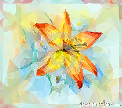 Floral Pattern with Lily Flower Vector Illustration