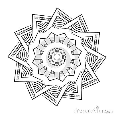 Floral pattern mandala outline Vector Illustration