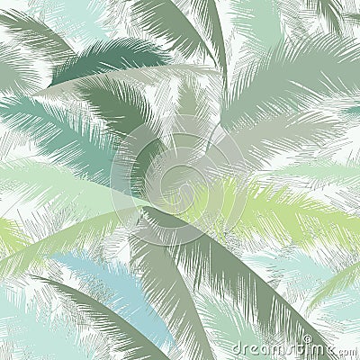 Floral pattern with palm tree leaves. Summer nature tropical ornamental seamless background Stock Photo