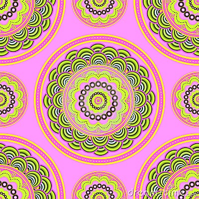 Floral pattern seamless. Mandala ethnic pattern. Seamless patter Vector Illustration