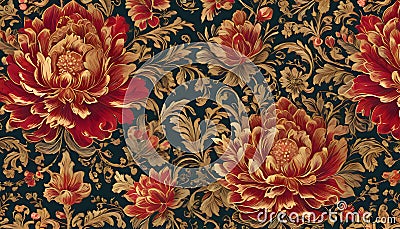 Floral Pattern Texture, Background, Generative AI Stock Photo