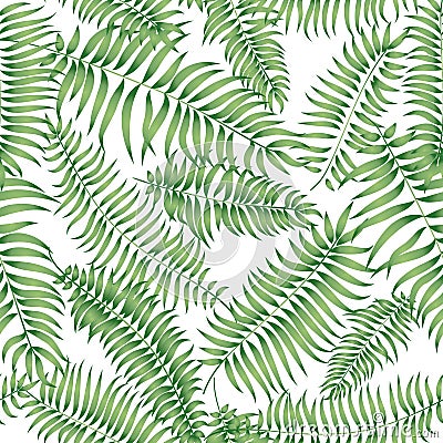 Floral pattern. Tropical palm leaves seamless summer background Stock Photo