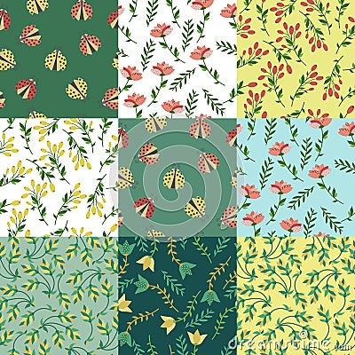 Floral patterns set Vector Illustration