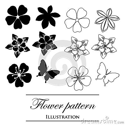 Floral patterns on a white background Stock Photo