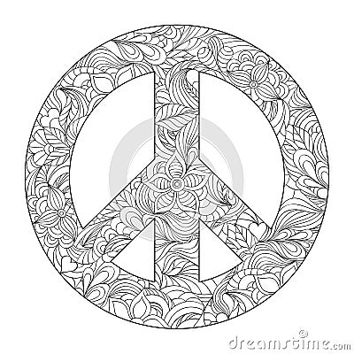 Floral peace symbol Vector Illustration