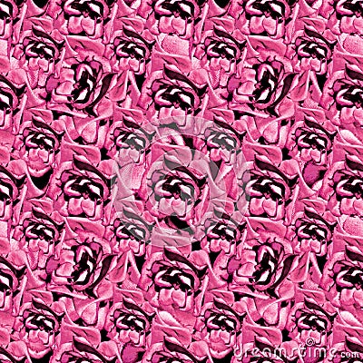 Floral Pink Collage Pattern Stock Photo