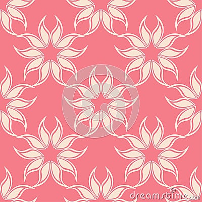 Floral pink seamless pattern. Background with fower elements for wallpapers Vector Illustration