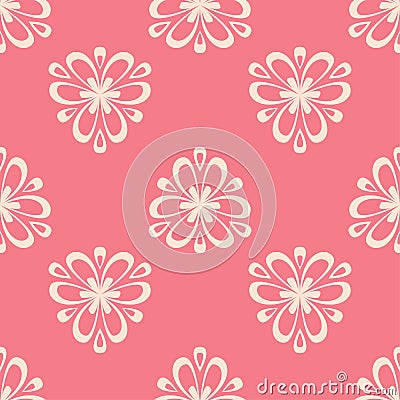 Floral pink seamless pattern. Background with fower elements for wallpapers Vector Illustration