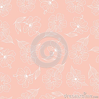 Floral print. Seamless pattern. Botanical Vector Illustration