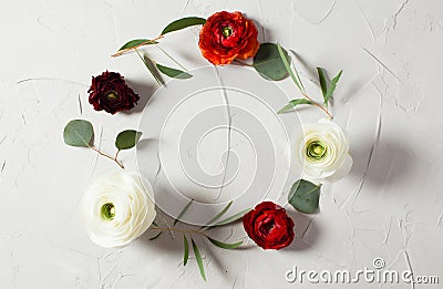 Floral round frame Stock Photo