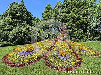 Floral Sculptures of Birds or Blumenfiguren von VÃ¶geln - Flower Island Mainau on the Lake Constance or Die Blumeninsel Editorial Stock Photo