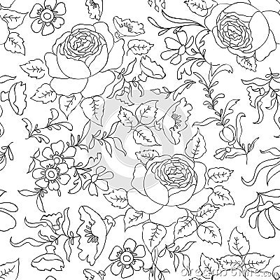 Floral seamless background. Decorative flower pattern. Floral se Stock Photo