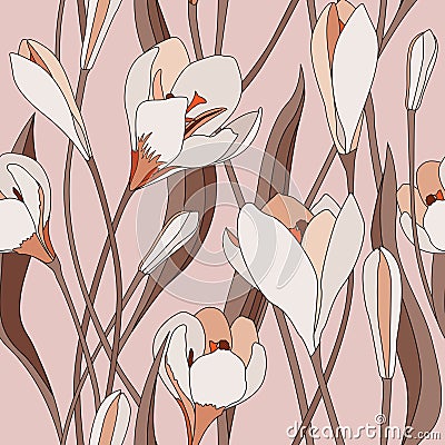 Floral seamless background. gentle flower pattern. Stock Photo