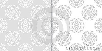 Floral seamless background. Gray and white abstract print Vector Illustration