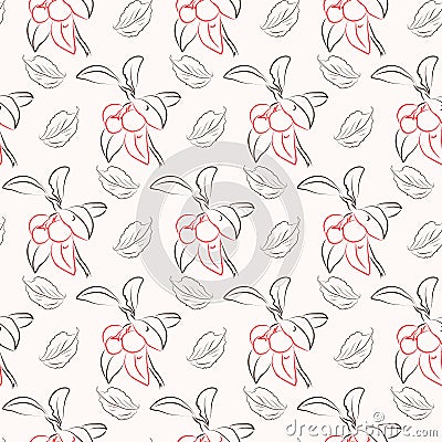 Floral seamless background - pattern for continuous replicate. Vector Illustration