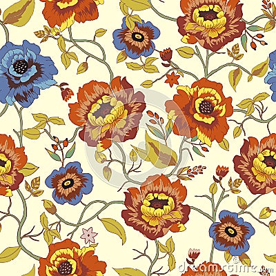 Floral seamless background Vector Illustration