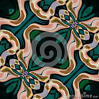 Floral seamless digitally rendered fractal graphic design Stock Photo