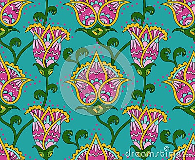 Floral seamless ornament Vector Illustration