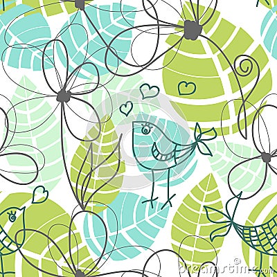 Floral seamless pattern Vector Illustration