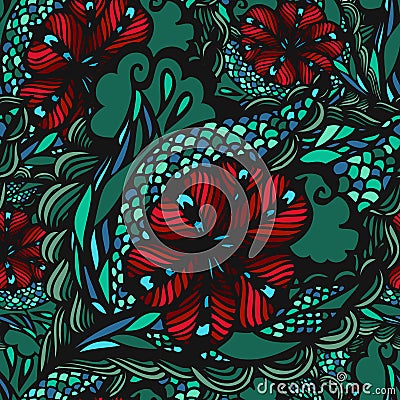 Floral seamless pattern Vector Illustration