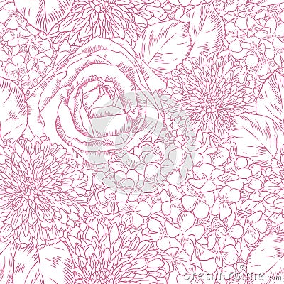 Floral seamless pattern Vector Illustration