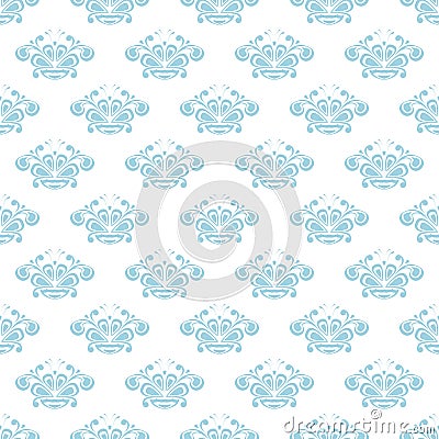 Floral seamless pattern. Blue and white abstract background Vector Illustration