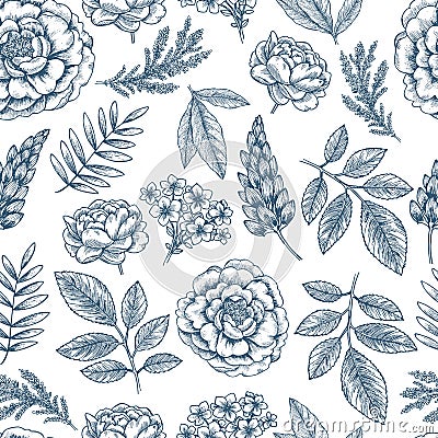 Floral seamless pattern. Vector Illustration