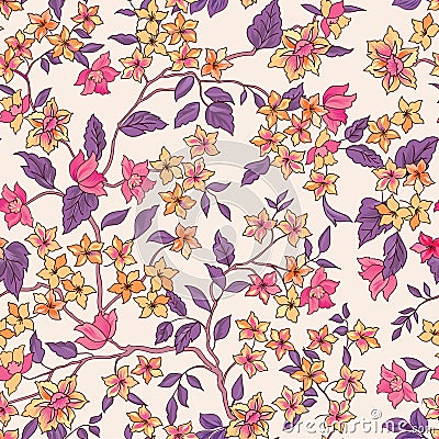 Floral seamless pattern. Flower background. Stock Photo