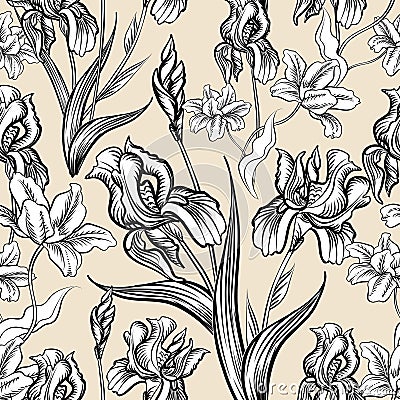 Floral seamless pattern. Flower background. Floral seamless text Stock Photo